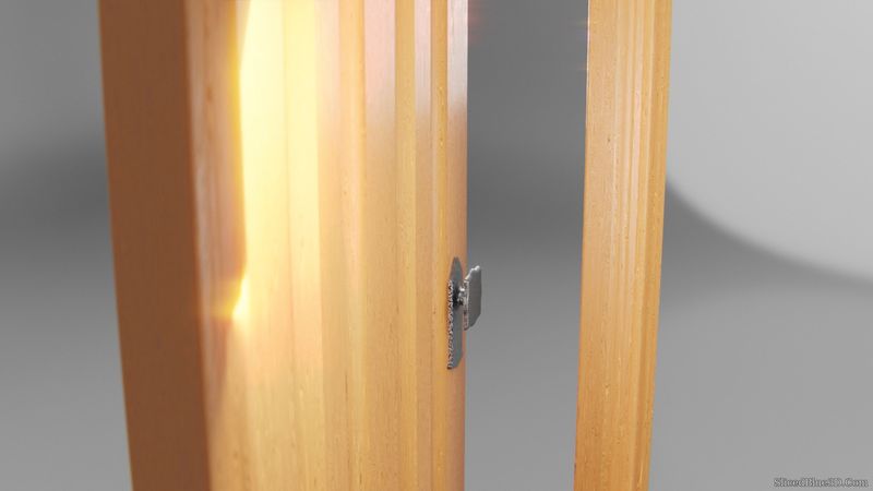 An opened wooden door