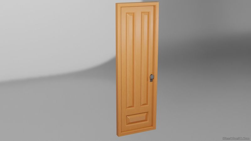 A light brown wooden door