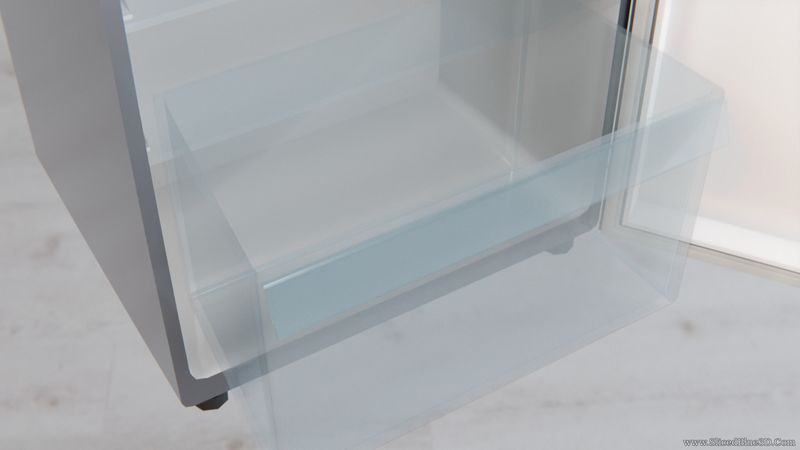 A glass box in a fridge