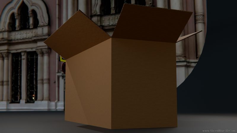 A shipping cardboard box